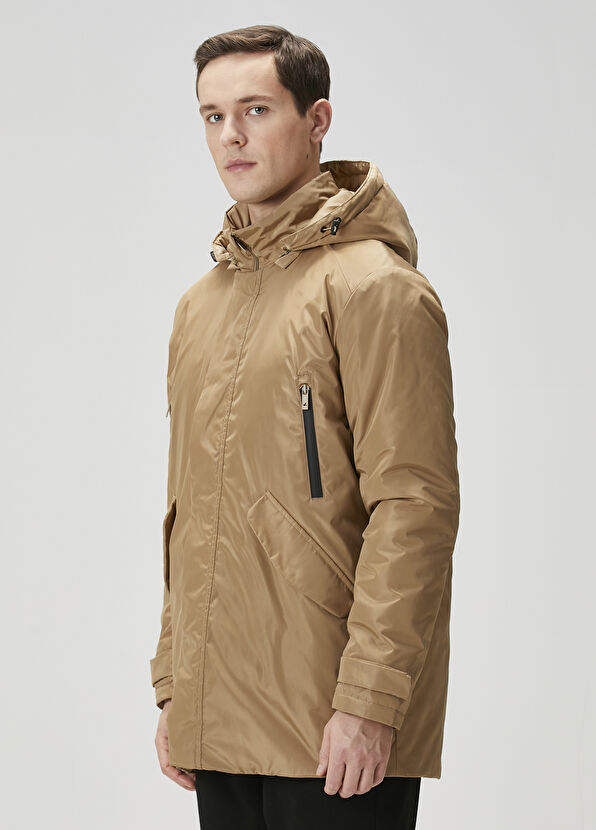 Beymen Club Bej Kapüşonlu Mont - 2