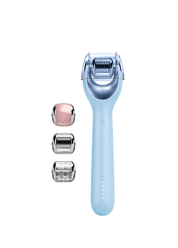 Geske MicroNeedle Face Roller Blue Mikro İğneli Buz Başlığı Pembe Kuvars Başlıklı Dermaroller Bakım Cihazı - 1