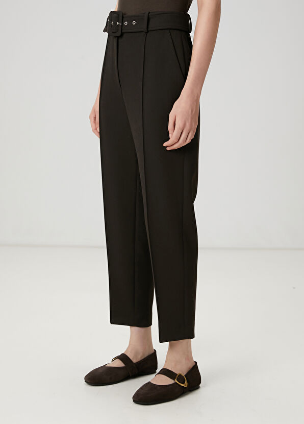 Beymen Club Dark Brown Belted Pants - 4