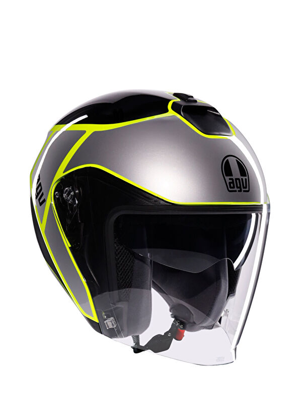Agv Irides Davao Black Grey Yellow Fluo Closed Motorcycle Helmet - 1