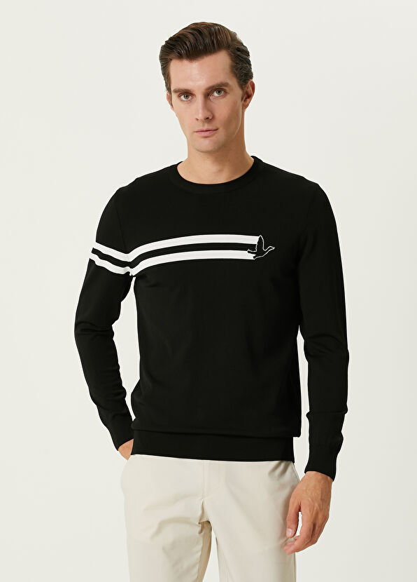 Siyah Logo Jakarlı Kazak Beymen Club Siyah Logo Jakarlı Kazak - 1