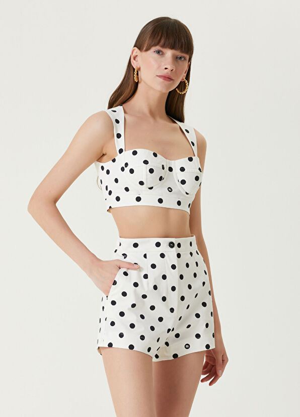Dolce&Gabbana Beyaz Puantiyeli Büstiyer - 1