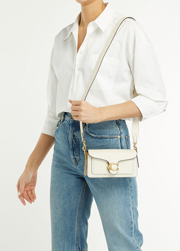 Tabby Kırık Beyaz Kadın Deri Çapraz Çanta - Görsel 3