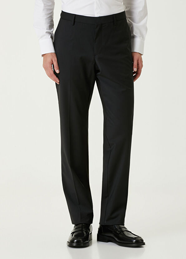 Academia Siyah Klasik Yün Pantolon - 2