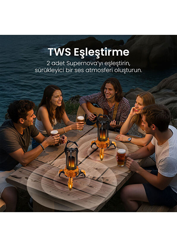 Gravastar  Süpernova Sarı Özel Seri Led Işıklı Bluetooth Hoparlör 25W  - 3