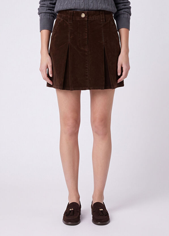 Beymen Club Brown Pleated Mini Skirt - 3