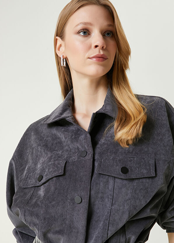 Beymen Club Dark Grey Trucker Over Shirt - 2