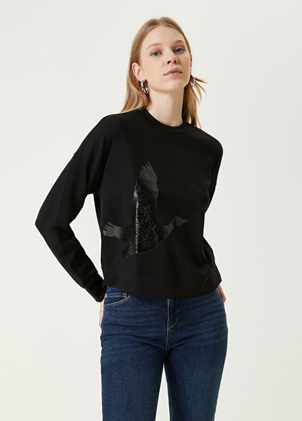 Beymen Club Siyah Logo Patchli Sweatshirt - 1