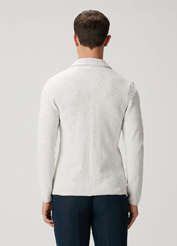 Maurizio Baldassari Beyaz Triko Ceket - 4