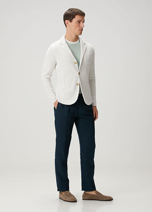 Maurizio Baldassari Yeşil Polo Yaka Kısa Kollu Keten Triko - 2