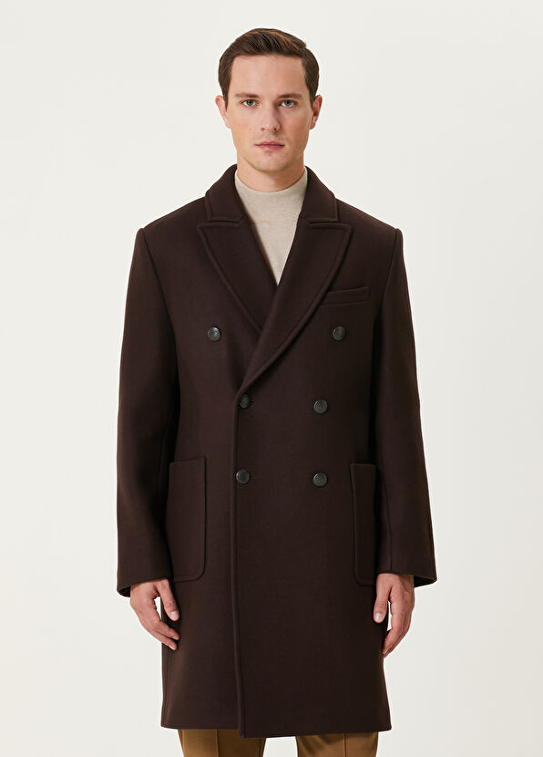 Beymen Club Bordo Kruvaze Palto - 1