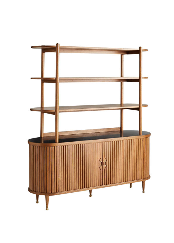 Latanwood Lawrance Wooden Buffet & Bookshelf - 1