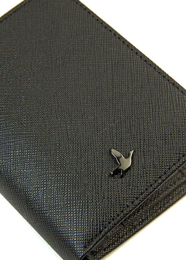 Beymen Club Black Men's Leather Vertical Wallet - 4