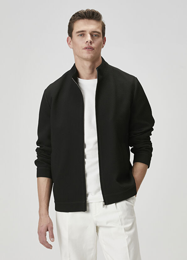 Beymen Club Black Diagonal Textured Coat - 2