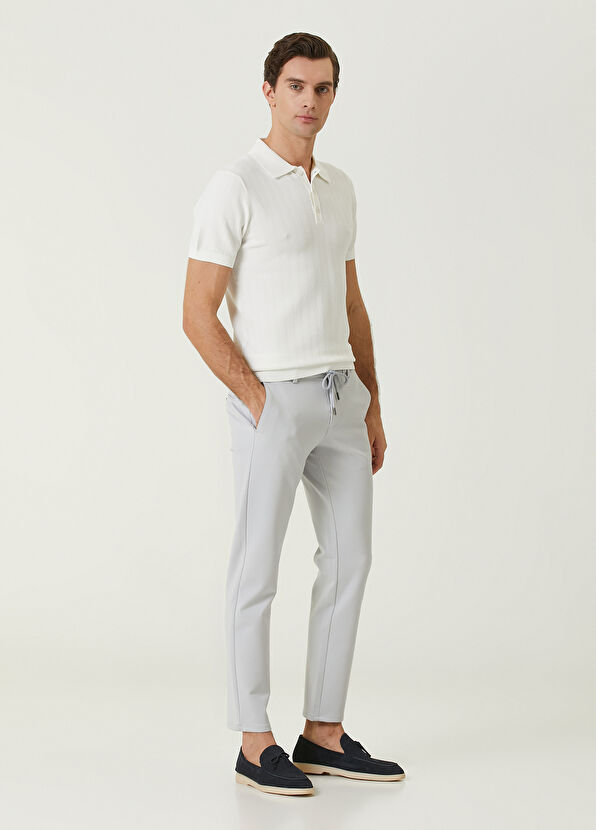 Beymen Club Ekru Polo Yaka Dalga Jakarlı Kısa Kollu Triko - 3