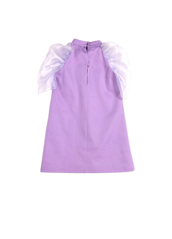 AMILLE Miss Chic Lila Organze Kollu Dik Yakalı Kız Çocuk Elbise - 2