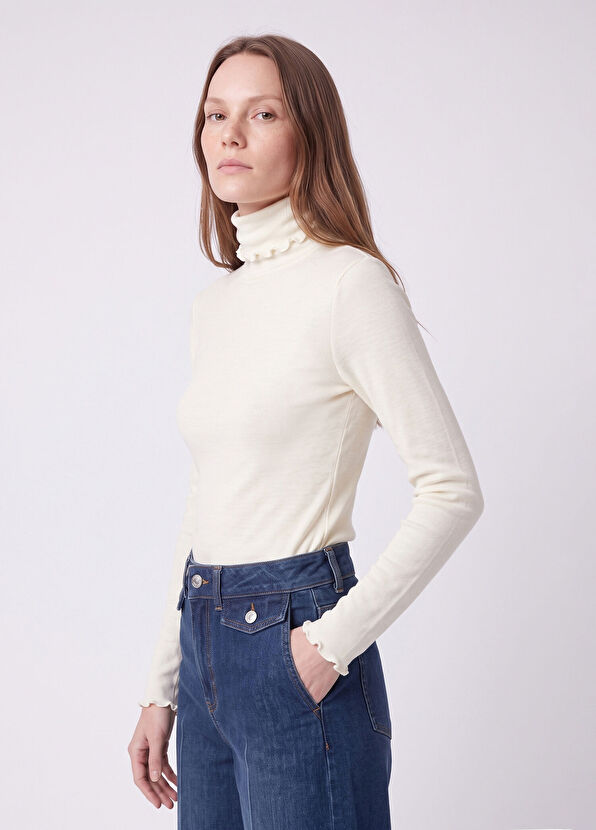Beymen Club Ecru Basic Wool Sweater - 3