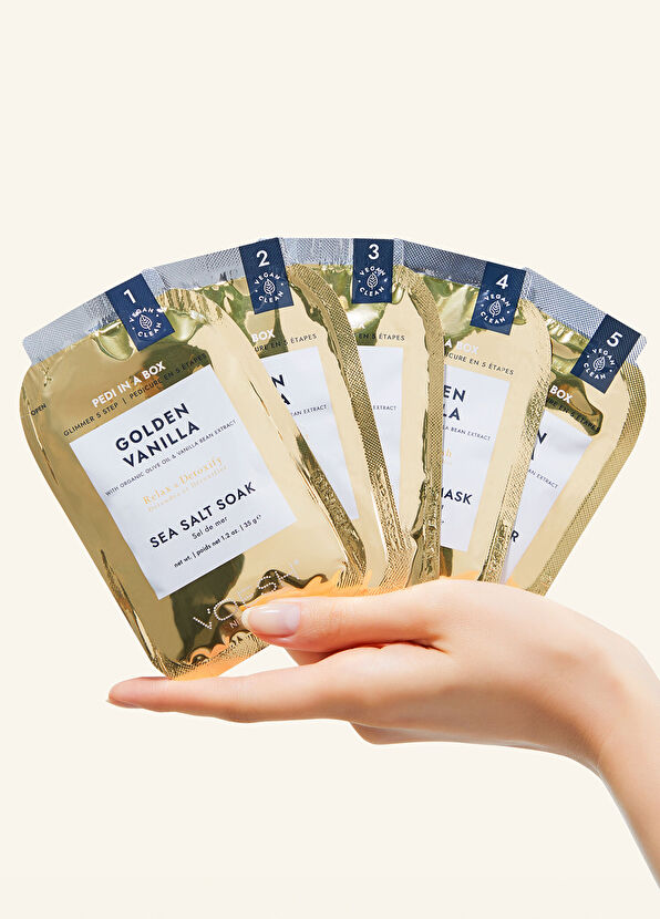 Voesh New York Pedi In A Box Glimmer Gold 5-Step Pedicure Set - 3