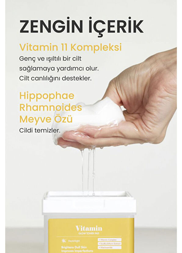 Dermal Vitamin Glow Toner Pad Canlandırıcı ve Aydınlatıcı Işıltı Tonik Ped 12 Adet - 3