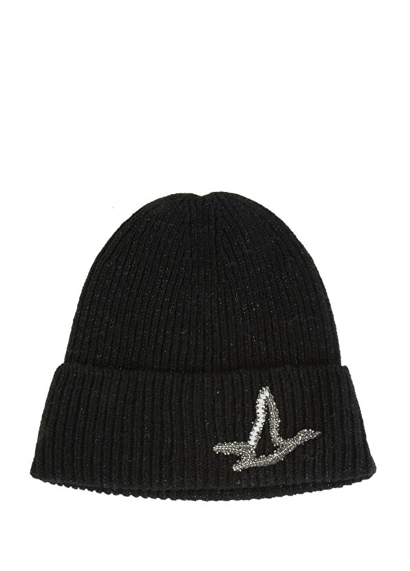 Beymen Club Black Glittery Women's Knit Wool Beanie - 1