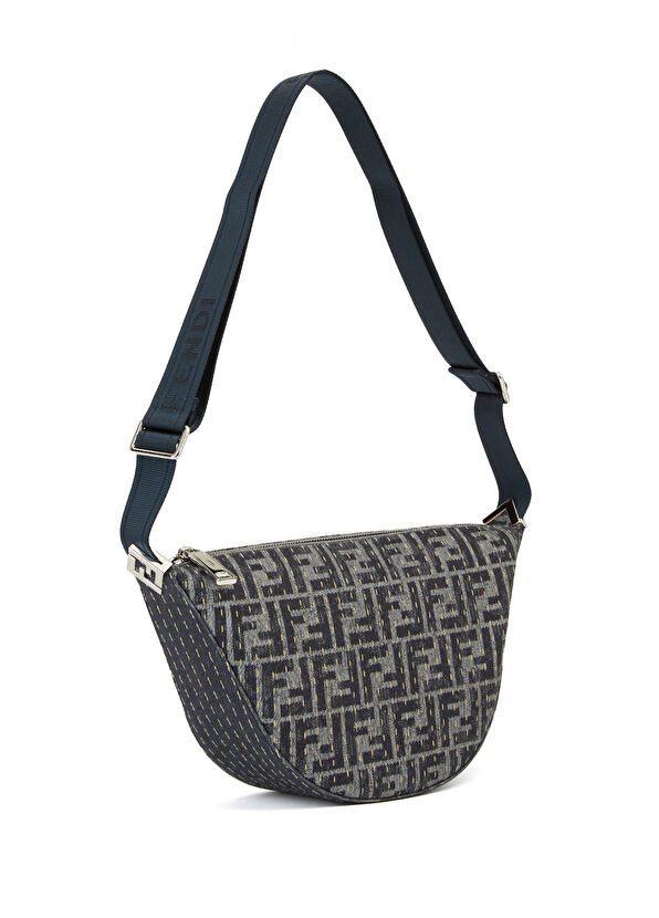 Gri Logo Desenli Erkek Çapraz Çanta - Görsel 4