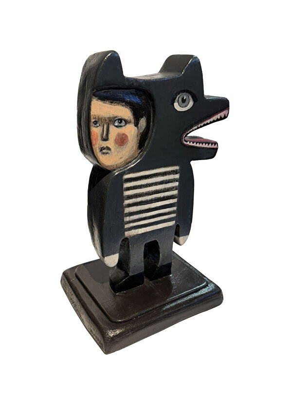 Red Art Istanbul Tarkan Güveli Acrylic Painted Wooden Metal Sculpture - 2