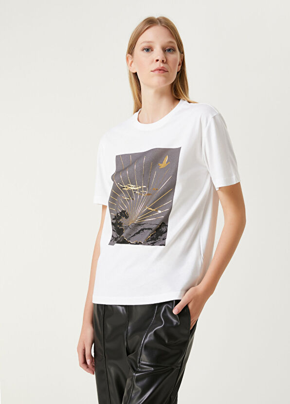 Beymen Club Beyaz Baskılı T-shirt - 1