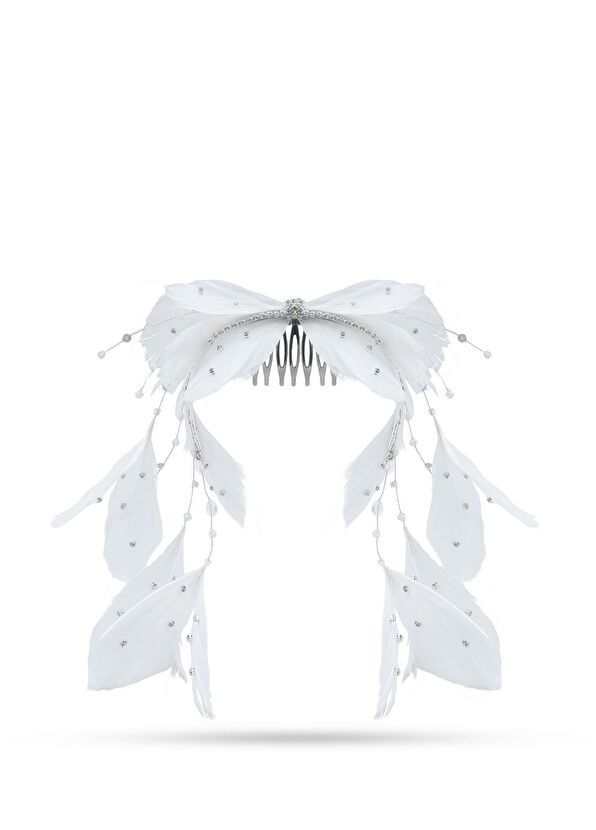 Eli Peacock Amara Glam Crystal Beyaz Taşlı Kadın Saç Aksesuarı - 1