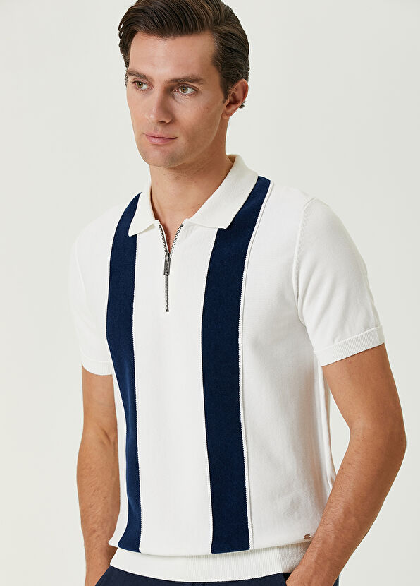 Beymen Club Beyaz Polo Yaka Havlu Dokulu Kısa Kollu Triko - 2