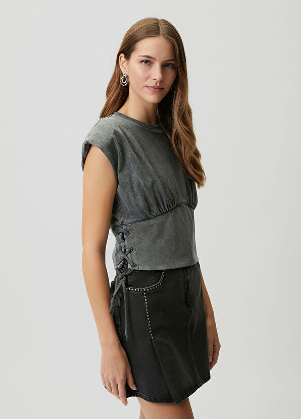 Beymen Club Antrasit Bağlamalı T-shirt - 1