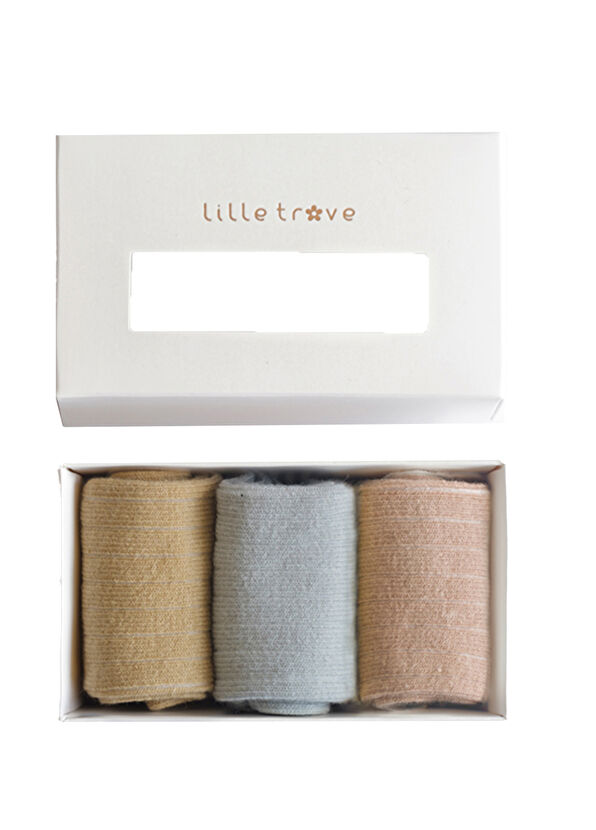 Lille Trove Renkli Unisex Bebek 3'lü Çorap Seti - 2