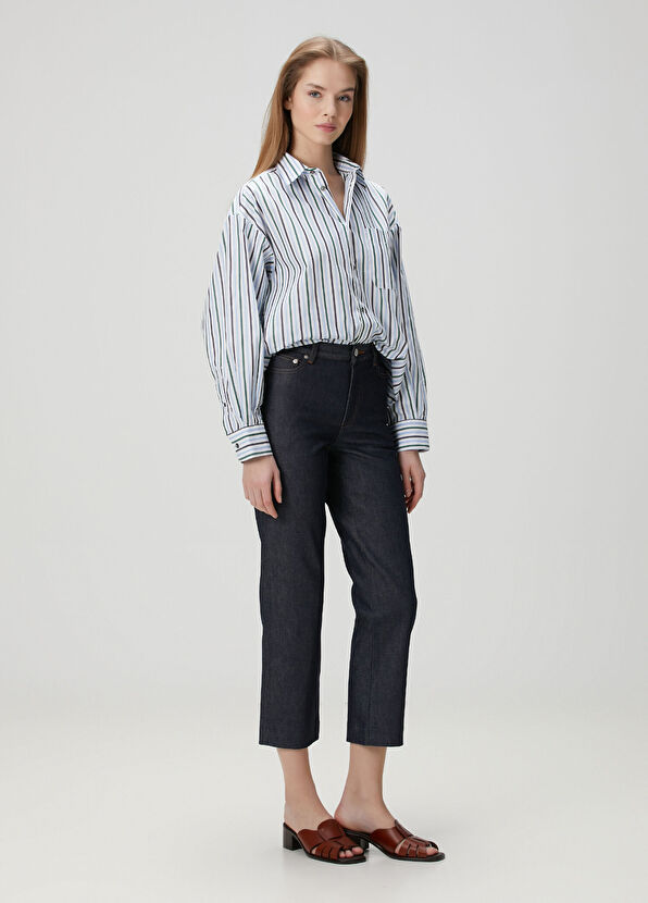 A.P.C. New Sailor Lacivert Crop Straight Jean Pantolon - 1