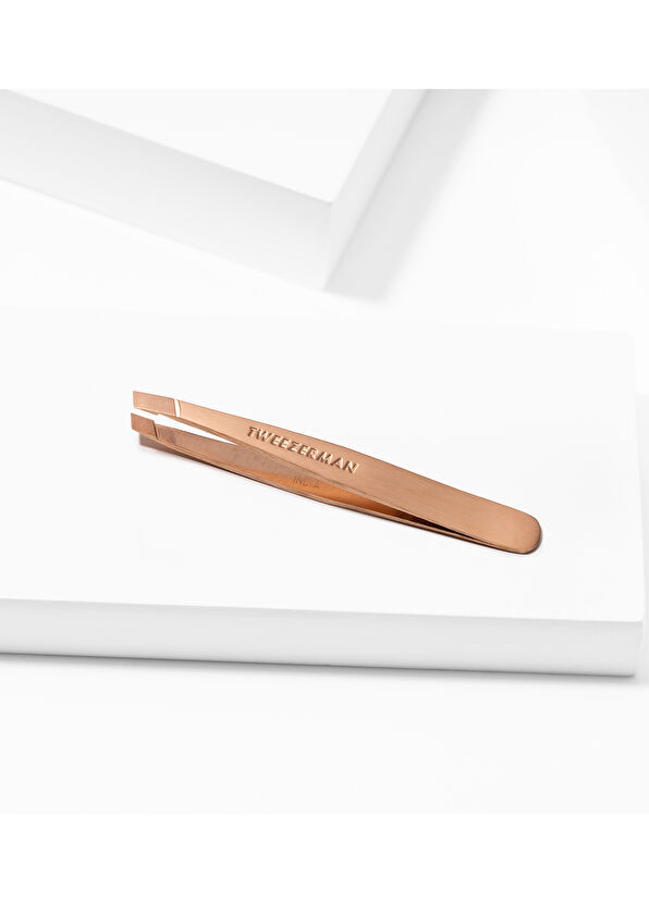 Tweezerman Rose Gold Mini Oblique Tip Tweezers - 3