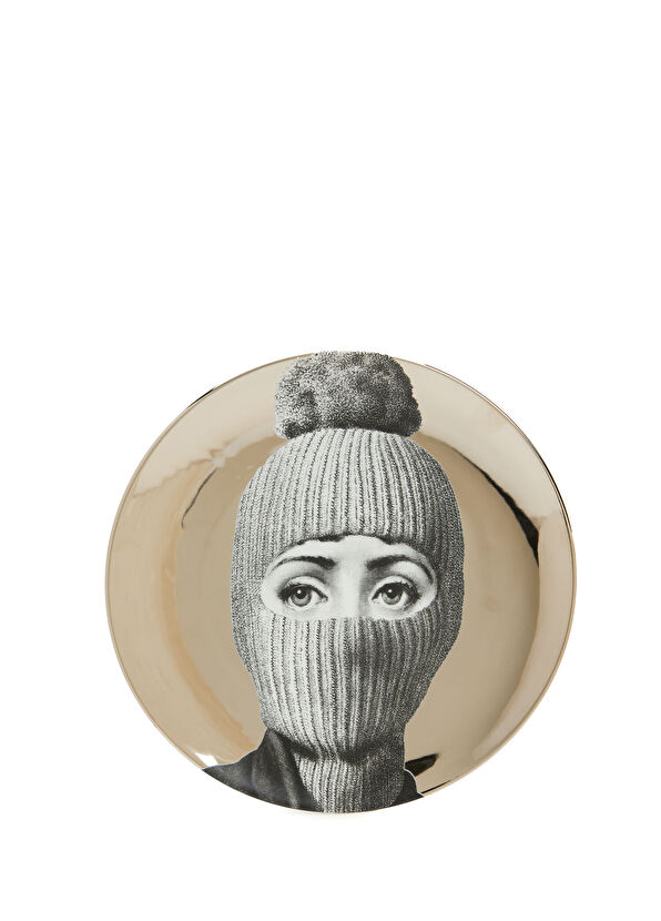 Fornasetti Tema e Variazioni Siyah Porselen Dekoratif Tabak - 1