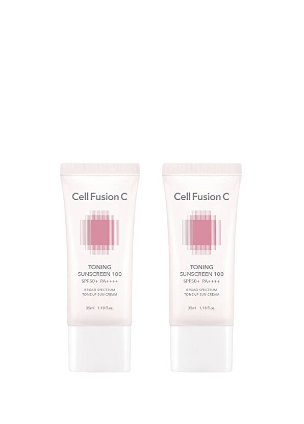 Cell Fusion C Toning Ton Eşitleyici Yüksek Koruyucu SPF50 PA 2'li Güneş Kremi Seti 35 gr - 1