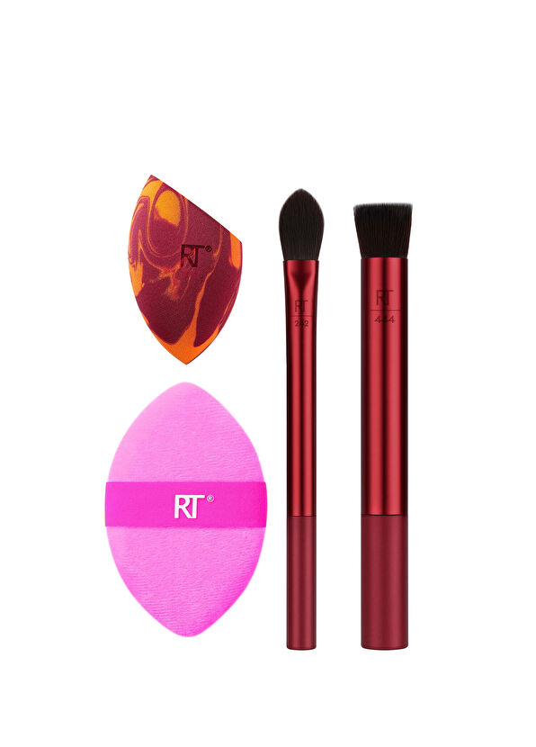 Real Techniques Merry Must Haves Plum 4-Piece Makeup Brush and Sponge Set - 1