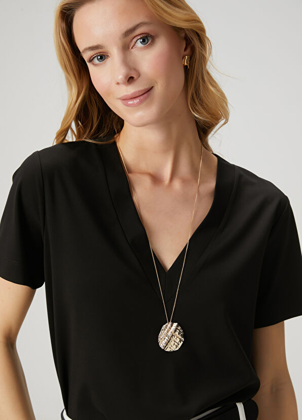 Beymen Club Gold Plaka Uçlu Kadın Zincir Kolye - 4