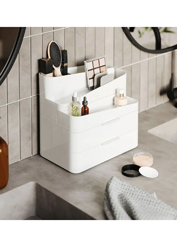 Umbra Glam Büyük Beyaz Gri̇ Organi̇zatör - 3