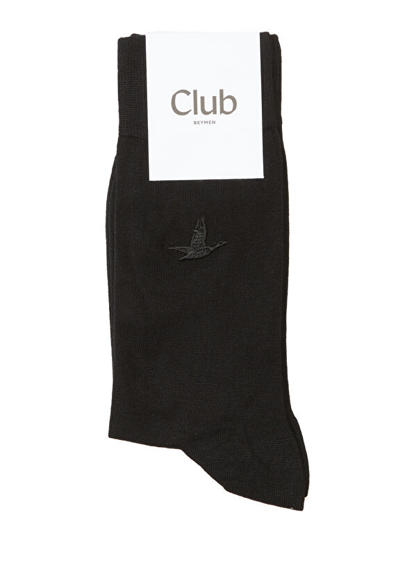 Beymen Club Black Logo Embroidered Men's Bamboo Socks - 1