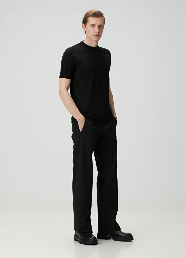 Jil Sander Siyah Kısa Kollu Yün Triko - 2