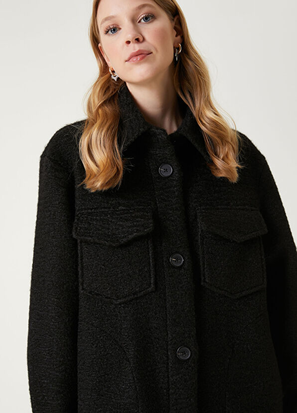 Beymen Club Black Star Embroidered Long Over Shirt - 2