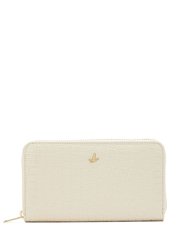 Beymen Club Beige Logo Large Women's Leather Wallet - 1