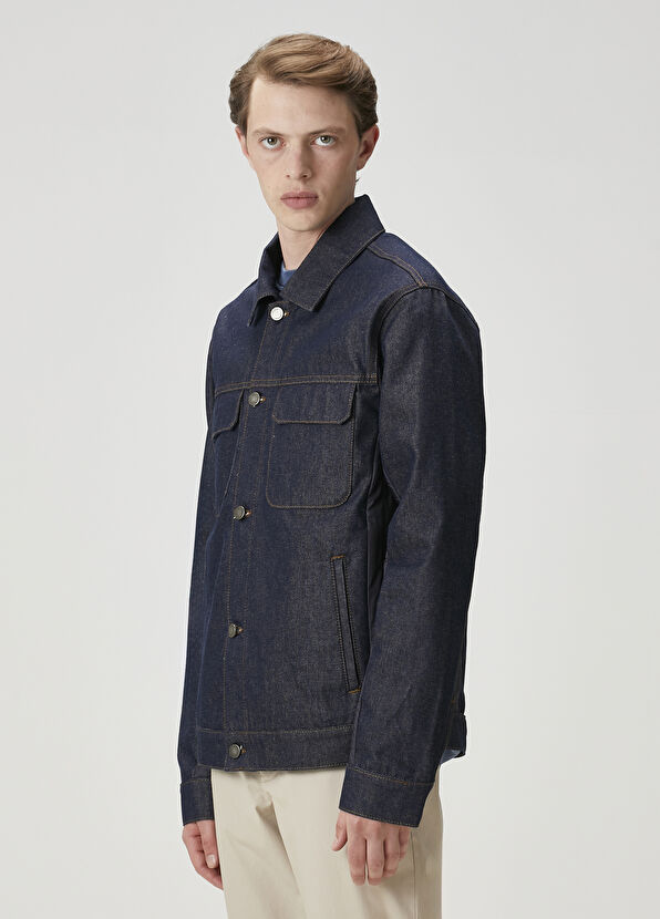 Beymen Club Lacivert Kapitone Detaylı Denim Ceket - 4