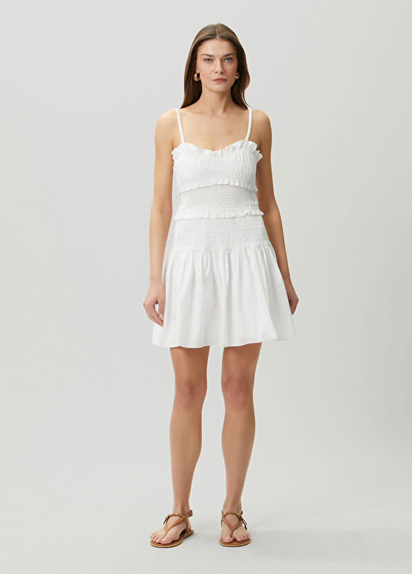 Michael Michael Kors White Ruffle Mini Dress - 1