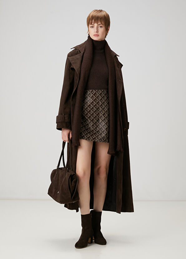 Beymen Club Brown Suede Overcoat - 2