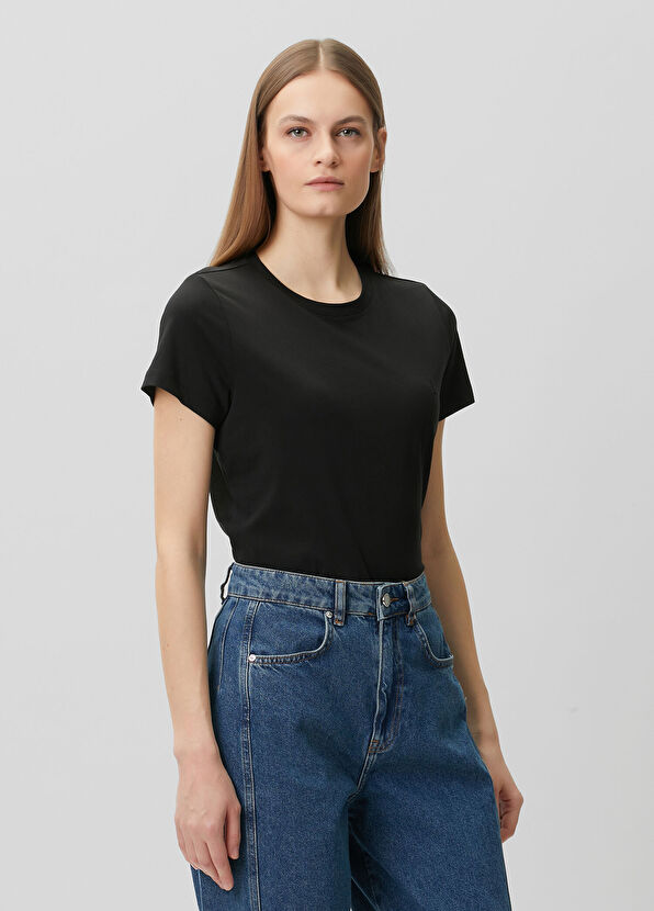 Beymen Club Siyah Dökümlü T-shirt - 4