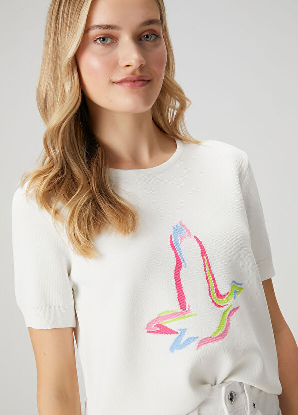 Beymen Club Off-White Logo Jacquard Sweater - 2