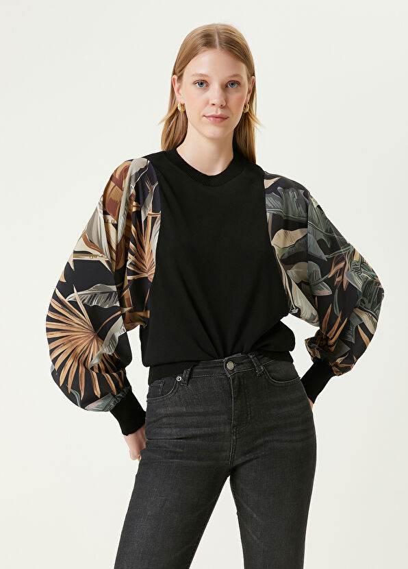 Beymen Club Siyah Desenli İpek Garnili Kazak - 1