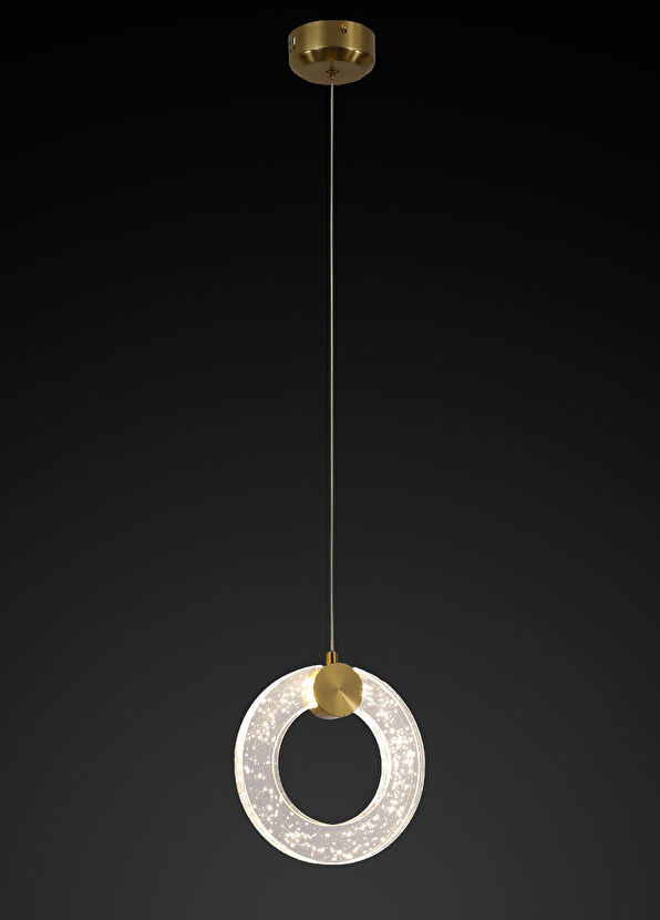 Heka Togo Simit Eskitme Şeffaf Cam Led Sarkıt Avize - 2