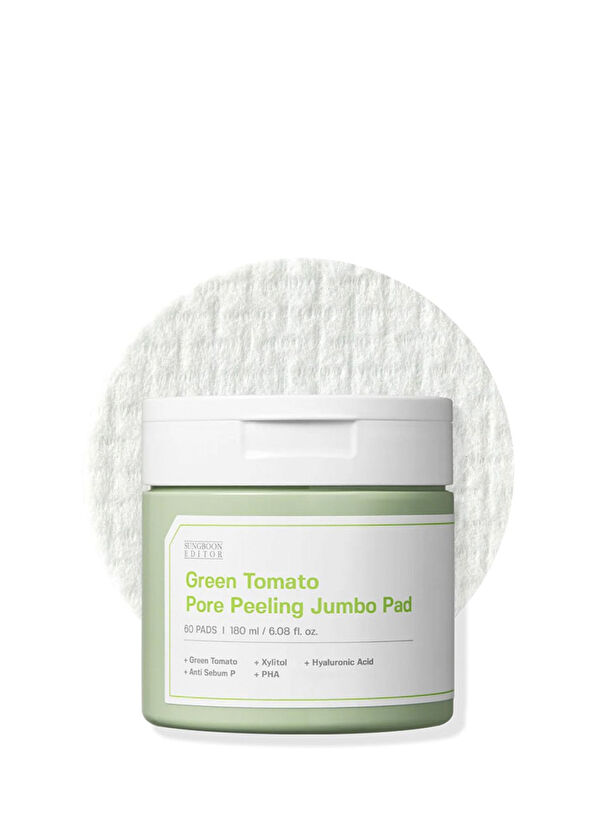 Sungboon Editor Green Tomato Pore Peeling Jumbo Pad Purifying and Moisturizing 60 Pieces Peeling Pad 180 ml - 2